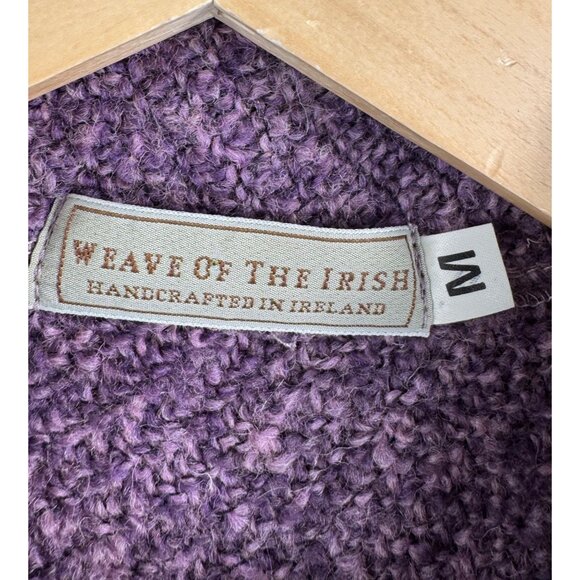 Weave of the Irish hand knitted Wool‎ blend cardigan purple sz M - Picture 2 of 7